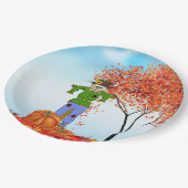 かわいい秋のかかし紙皿 ペーパープレート (アングル)