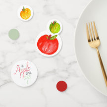 かわいい秋のアップルキッド誕生パーティー紙吹雪