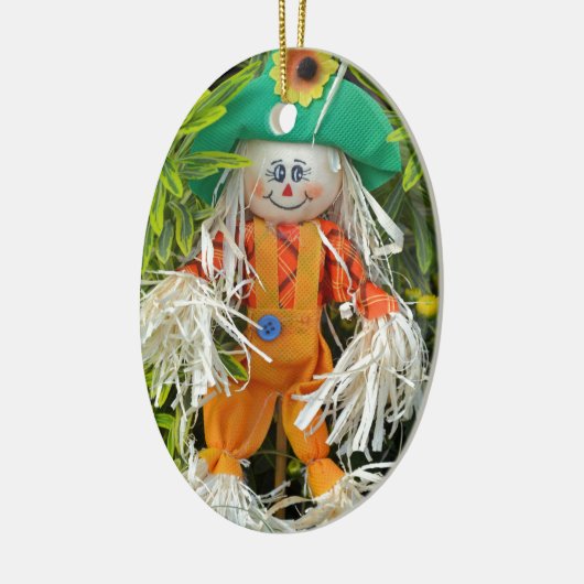 かわいい秋のカカシの飾り セラミックオーナメント (左)
