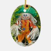 かわいい秋のカカシの飾り セラミックオーナメント (正面)