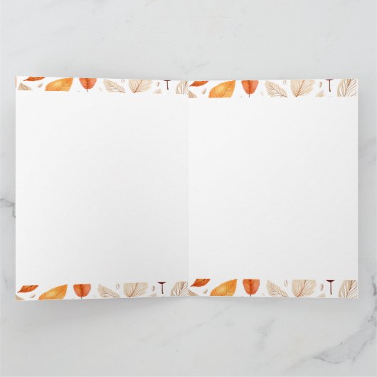 かわいい秋のカボチャと葉っぱの魔除け人形 カード (内部)