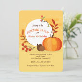 かわいい秋のカボチャの招待状 招待状 (スタンド正面)