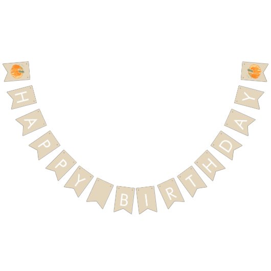 かわいい秋のカボチャハッピーバースデーの旗 バンティングフラッグ (全)