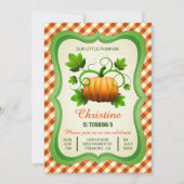 かわいい秋のカボチャ誕生日パーティーの招待状 招待状 (正面)