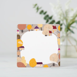 かわいい秋のノートカード – 紅葉グリーティングカード ノートカード