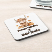 かわいい秋のハイランドカウズ コースター (左側)