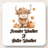 かわいい秋のハイランドカウズ コースター (正面)