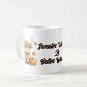 かわいい秋のハイランドカウズ コーヒーマグカップ (正面左)