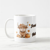 かわいい秋のハイランドカウズ コーヒーマグカップ (左)