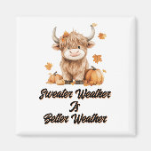 かわいい秋のハイランドカウズ マグネット (正面)