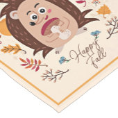 かわいい秋のハリネズミカスタム文字 ショートテーブルランナー (コーナー)