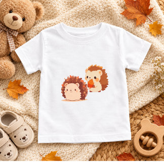 かわいい秋のハリネズミ – かわいい森の動物たち ベビーTシャツ
