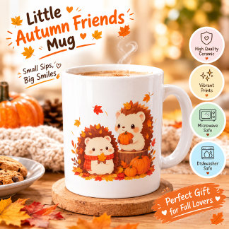 かわいい秋のハリネズミ – かわいい秋の森の動物たち コーヒーマグカップ
