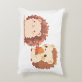 かわいい秋のハリネズミ – かわいい秋森林動物 アクセントクッション (裏面(縦))