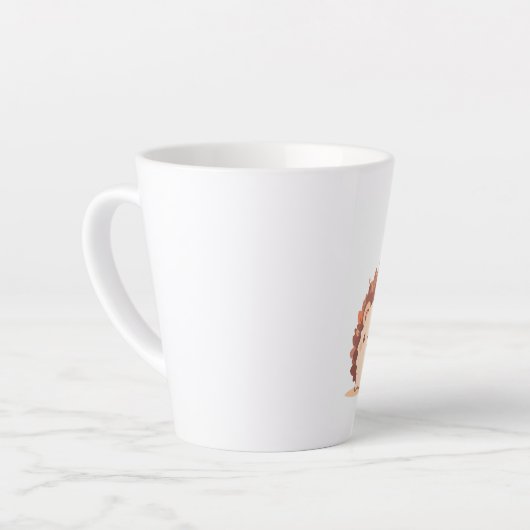 かわいい秋のハリネズミ – かわいい秋森林動物 カフェラテマグ (左アングル)