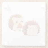 かわいい秋のハリネズミ – かわいい秋森林動物 ガラスコースター (裏面)