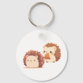 かわいい秋のハリネズミ – かわいい秋森林動物 キーホルダー (裏面)