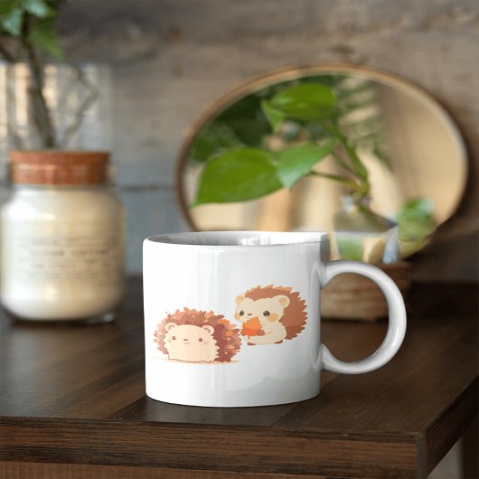 かわいい秋のハリネズミ – かわいい秋森林動物 コーヒーマグカップ