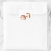 かわいい秋のハリネズミ – かわいい秋森林動物 スクエアシール (バッグ)