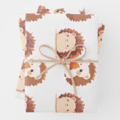 かわいい秋のハリネズミ – かわいい秋森林動物 ラッピングペーパーシート (インサイチュ)