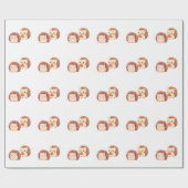 かわいい秋のハリネズミ – かわいい秋森林動物 ラッピングペーパー (フラット)