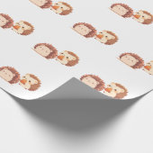 かわいい秋のハリネズミ – かわいい秋森林動物 ラッピングペーパー (角)