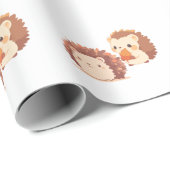 かわいい秋のハリネズミ – かわいい秋森林動物 ラッピングペーパー (ロールコーナー)