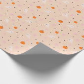 かわいい秋のハロウィンゴースト柄の包装紙 ラッピングペーパー (角)