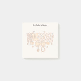 かわいい秋のパッチワークナース医療従事者 ポストイット