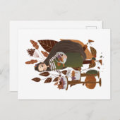 かわいい秋のパン屋さん ポストカード (正面/裏面)