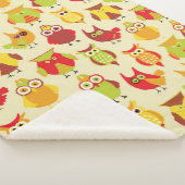 かわいい秋のフクロウベビー シェルパブランケット (3/4)