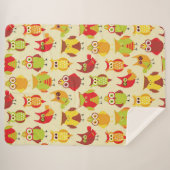 かわいい秋のフクロウベビー シェルパブランケット (正面(横))