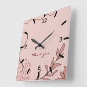 かわいい秋のフローラと幾何学抽象芸術 スクエア壁時計 (傾斜)