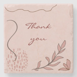 かわいい秋のフローラと幾何学的抽象芸術 ストーンコースター