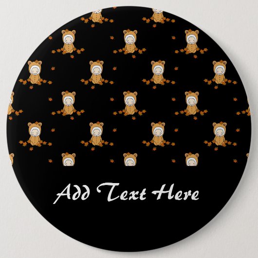 かわいい秋のベビーの秋のパタ葉ーン 缶バッジ (正面)