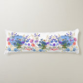 かわいい秋のポンプキンパステルブルーボタニカル水彩 ボディピロー (正面)