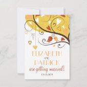 かわいい秋のラブバード結婚披露宴カード 招待状 (裏面)