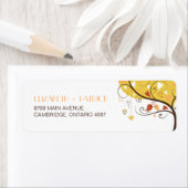 かわいい秋のラブバ結婚ーズ差出人住所ラベル ラベル (インサイチュ)