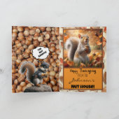 かわいい秋のリスおもしろいリス感謝祭カード サンキューカード (内部)