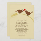 かわいい秋の国ユニークの小麦ラブバ結婚ーズ 招待状 (正面/裏面)