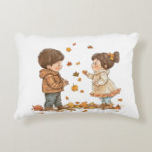 かわいい秋の子ども アクセントクッション (正面)