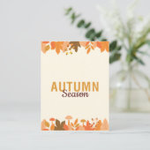 かわいい秋の季節葉と シーズンポストカード (スタンド正面)