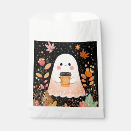 かわいい秋の幽霊とパンプキンコーヒー – 居心地の良い秋 フェイバーバッグ