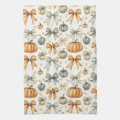 かわいい秋の弓パターン キッチンタオル (縦)