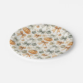 かわいい秋の弓パターン ペーパープレート (アングル)