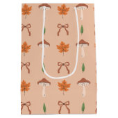 かわいい秋の弓パターン ミディアムペーパーバッグ (裏面)