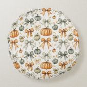 かわいい秋の弓パターン ラウンドクッション (裏面)