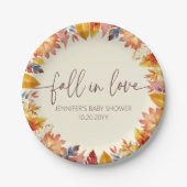 かわいい秋の恋の葉ベビーシャワー ペーパープレート (正面)
