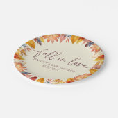 かわいい秋の恋の葉ベビーシャワー ペーパープレート (アングル)