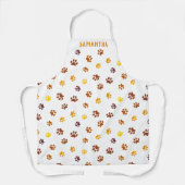 かわいい秋の手のプリントパターンカスタム エプロン (正面)